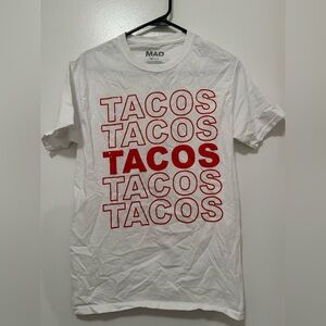 Men's - Mad Engine White Graphic Tee Tacos x 3 - Small